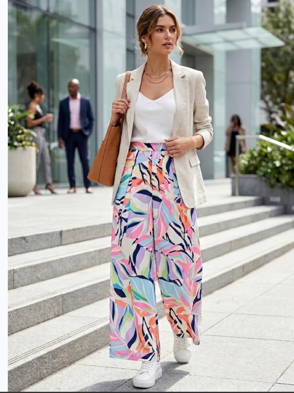 Flying Tomato Multicolor Pastel Wide-Leg Pants